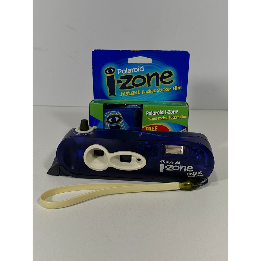 Polaroid i-Zone Instant Pocket Camera Blue Translucent with Sticker Film Pack